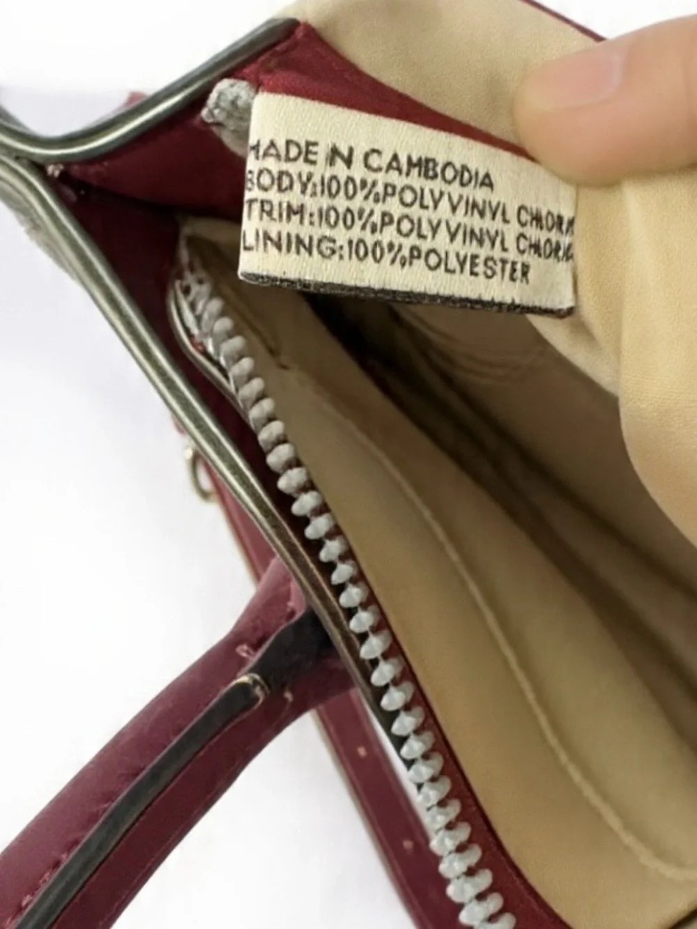 Nine West Burgundy & Brown Monogram Satchel – Faux Leather Crossbody Bag